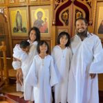 Our baptismal robe is one-size-fits-most tunic design. It is based on the Server's sticharion.